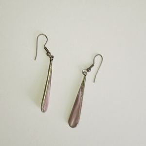 Vintage Dangling Pink Abalone Handcrafted Vintage Earrings